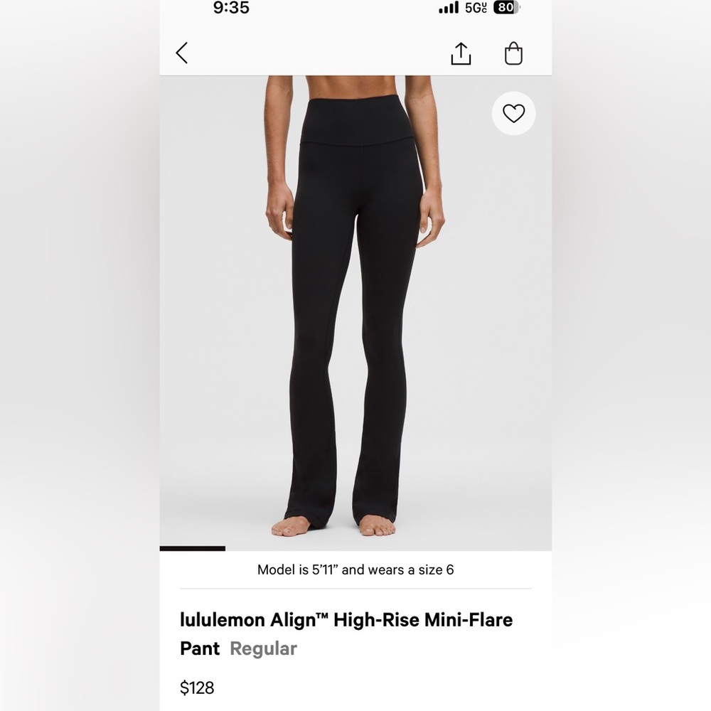 Lululemon Align High Rise Mini- Flare pant regular length - NWT size 8